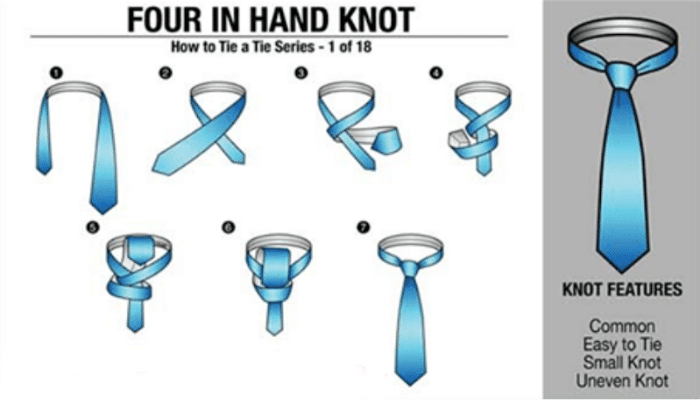  Four in hand knots 